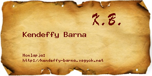 Kendeffy Barna névjegykártya