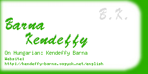 barna kendeffy business card